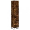 Dulap inalt, stejar fumuriu, 34,5x34x180 cm, lemn prelucrat