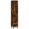 Dulap inalt, stejar fumuriu, 34,5x34x180 cm, lemn prelucrat