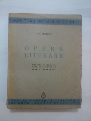 A.I. ODOBESCU - OPERE LITERARE - 1938 foto