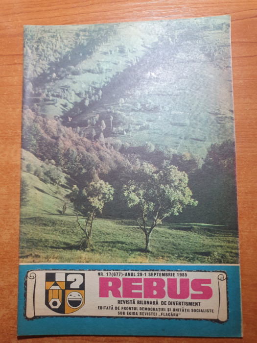 revista rebus 1 septembrie 1985 -2 rebusuri completate cu creionul