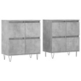 Servante, 2 piese, gri beton, lemn prelucrat