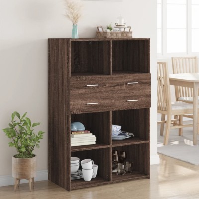 vidaXL Dulap &amp;icirc;nalt, stejar maro, 80x42,5x124 cm, lemn prelucrat 3281391 foto