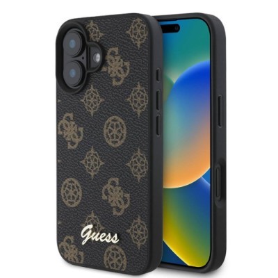 Husa pentru iPhone 16 Plus - Guess Peony Script MagSafe (GUHMP16MPGPYSK) - Black foto