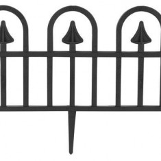 Fence Gardens F709, 78x34 cm, plastic, negru, mini gard decorativ, pachet. 4 buc