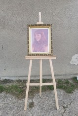 Tablou vechi portret, fata roscata. Rama veche de tablou!