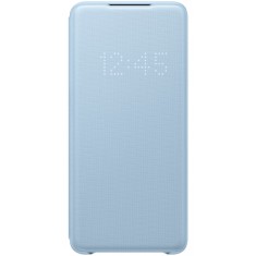 Husa Textil Samsung Galaxy S20 Plus G985 / Samsung Galaxy S20 Plus 5G G986, Led View, Albastra EF-NG985PLEGEU