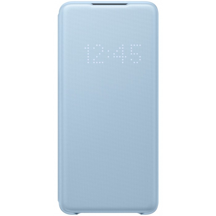 Husa Textil Samsung Galaxy S20 Plus G985 / Samsung Galaxy S20 Plus 5G G986, Led View, Albastra EF-NG985PLEGEU