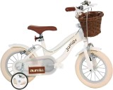 Bicicleta pentru copii 16 inch Retro alba, cu cos si roti ajutatoare