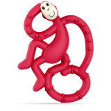 Matchstick Monkey Mini Monkey Teether jucărie pentru dentiție cu aditiv antimicrobian Ruby 1 buc