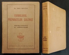 1946 Vechi Retetar farmaceutic FORMULE PREPARATE GALENICE 557 pag Tehnologie Mod de Preparare Medicamente Farmacie Medicina. SEMNATA dr. Emil Belcot