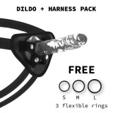 X RAY Dildo Strap-On 18cm Harness Transparent Realist Ventuza Material Jelly Hipooalergenic