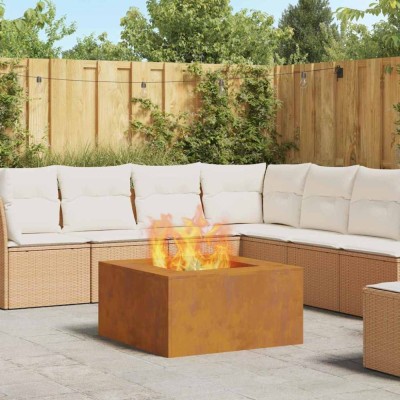 vidaXL Cuptor de foc Maro 80 x 80 x 40 cm Oțel rezistent la intemperii 858921 foto