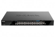 Switch D-Link DGS-1520-28MP, 28 porturi Gigabit,24 x 10/100/1000Base-T, 2 x 10GBase-T, 2 x 10G SFP+, Switching Capacity: 128 Gbps, Maximum Forwarding foto