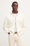 Armani Exchange cardigan din amestec de l&acirc;nă culoarea bej, XM000912 AF10348