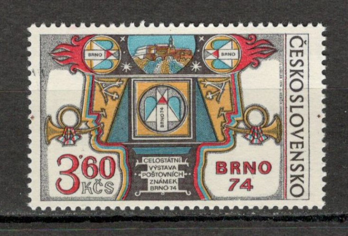 Cehoslovacia.1974 Expozitia filatekica BRNO XC.500