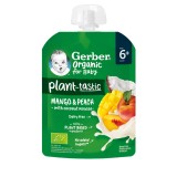 Pouch din mango si piersici Bio de la 6 luni, 80g, Gerber