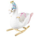 Cumpara ieftin Balansoar pentru bebelusi, Lebada, lemn + plus, 66cm, China