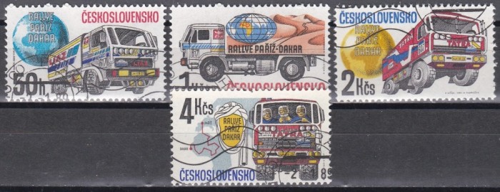Cehoslovacia 1989 - Raliul Paris-Dakar, Stampilat