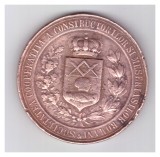 Medalie Societatea cooperativa a constructorilor si meseriasilor romani. Concursul general anual. Craiova 15 august 1887