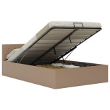 VidaXL Cadru pat hidraulic, depozitare cappuccino 140x200 cm piele eco 285531