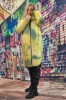 D851-121 Geaca fashion lunga cu imprimeu in degrade, L, M, XL, XXL