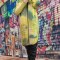 D851-121 Geaca fashion lunga cu imprimeu in degrade