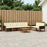 vidaXL Set de canapele de exterior cu pernă 7 pcs Natural și Crem 3381254