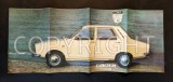 DACIA 1300 Publicitate anii 1970 Pliant-Poster publicitar 58x23cm Advertising Marketing Reclama Export Lb. Franceza Uzina Automobile Pitesti Colibasi