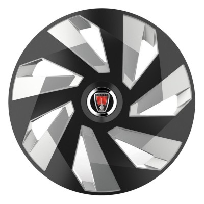 Set 4 capace roti, pentru Rover, model vector black and silver foto