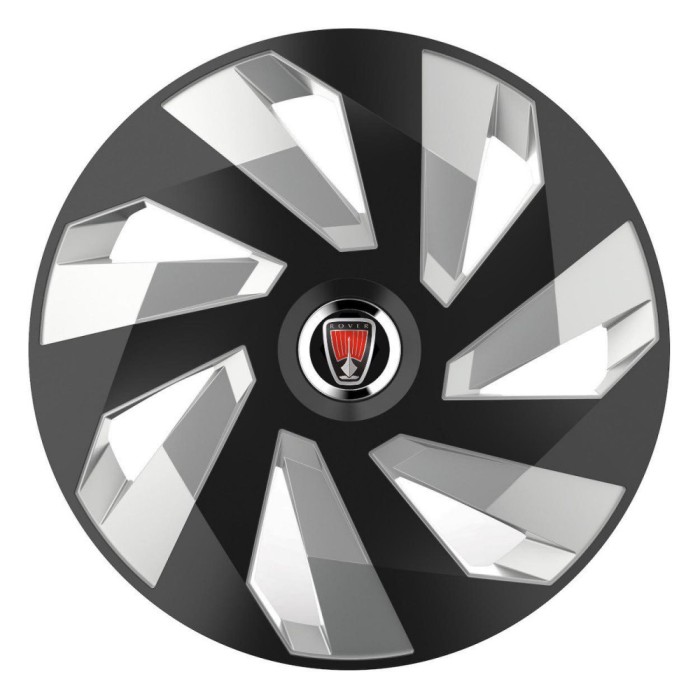 Set 4 capace roti, pentru Rover, model vector black and silver