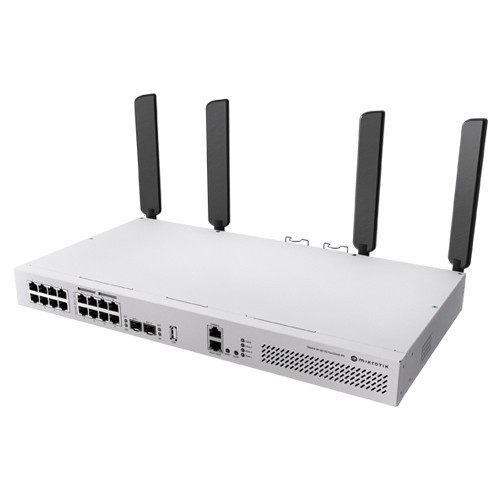 Switch L3, Wi-Fi 6 Dual-Band, 8 x RJ45 1G PoE, 8 x RJ45 1G, 2 x SFP+ 10G, 2 x AC, 1U - MikroTik CRS418-8P-8G-2S+5axQ2axQ-RM SafetyGuard Surveillance