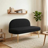vidaXL Bancă tapițată cu spătar Negru 110 x 60 x 76 cm Poliester 42040758