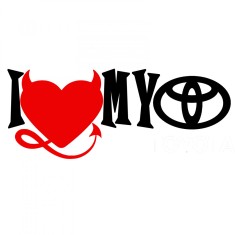 Sticker Auto , zI Love My Toyota, , Autocolant Personalizat din Folie Oracal