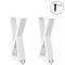 vidaXL Picioare pentru măsuță de cafea, 2 buc., alb, 38x(42-43,3) cm, oțel 4012701