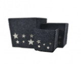 Cumpara ieftin Cutie depozitare - Felt Box Stars, Black 12x12x12cm | Kaemingk
