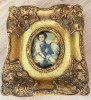 Tablou - Matase - rama baroc poleita cu aur 24K - Portret - secolul XVIII, Portrete