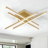 Lustra LED cu Telecomanda LINEX, 54W, Lumina 3000K/4000K/6000K, Dimabila, Auriu ModernLight Concept, Oem