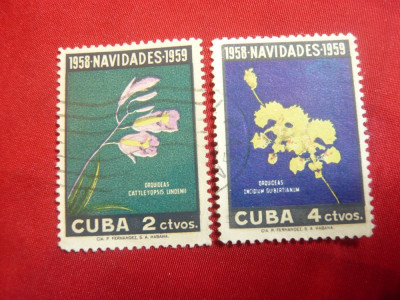 Serie 1958 Cuba - Flora -Orhidee , 2 val. stampilate foto