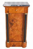 Noptiera Art Deco din lemn masiv furniruit cu blat din marmura CAT026