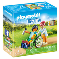 jucarie PACIENT IN SCAUN CU ROTILE Playmobil CITY LIFE 70193