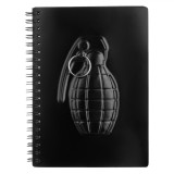Carnet Notițe, Model Grenada, Copertă Dura, Negru, Format 12.5x17.5cm, 60 File, Oem