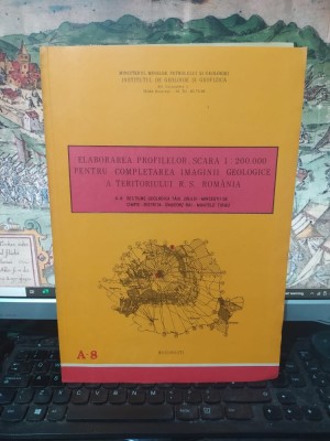 Hartă A-8, Secțiune geologică Tăul Zăului-Mirceștii de C&amp;icirc;mpie-Bistrița-S&amp;icirc;ngeorz Băi-Muntele Țibău, scara 1:200.000, c. 1988, 103 foto