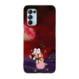 Husa compatibila cu Oppo Find X3 Pro model Courage the cowardly dog red moon, Silicon, TPU, Viceversa, Transparent, Carcasa