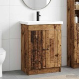 Cumpara ieftin Set de mobilier pentru baie Lemn vechi 56 x 37,5 x 81 cm