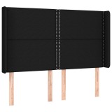 Cumpara ieftin Tablie de pat cu aripioare, negru, 147x16x118/128 cm, textil