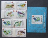 YEMEN K. -PASARI-serie complecta 8 V.+ 1S/Sh.Nedantelate-MNH**.- YK 007