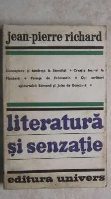 Jean Pierre Richard - Literatura si senzatie, 1980 (vezi detalii pentru livrare in tara) foto