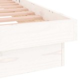 Cumpara ieftin Cadru de pat cu LED, alb, 90x200 cm, lemn masiv