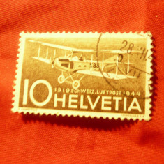 Timbru Elvetia 1944 - Aviatie , val. 10C stampilat