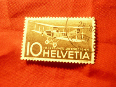 Timbru Elvetia 1944 - Aviatie , val. 10C stampilat foto